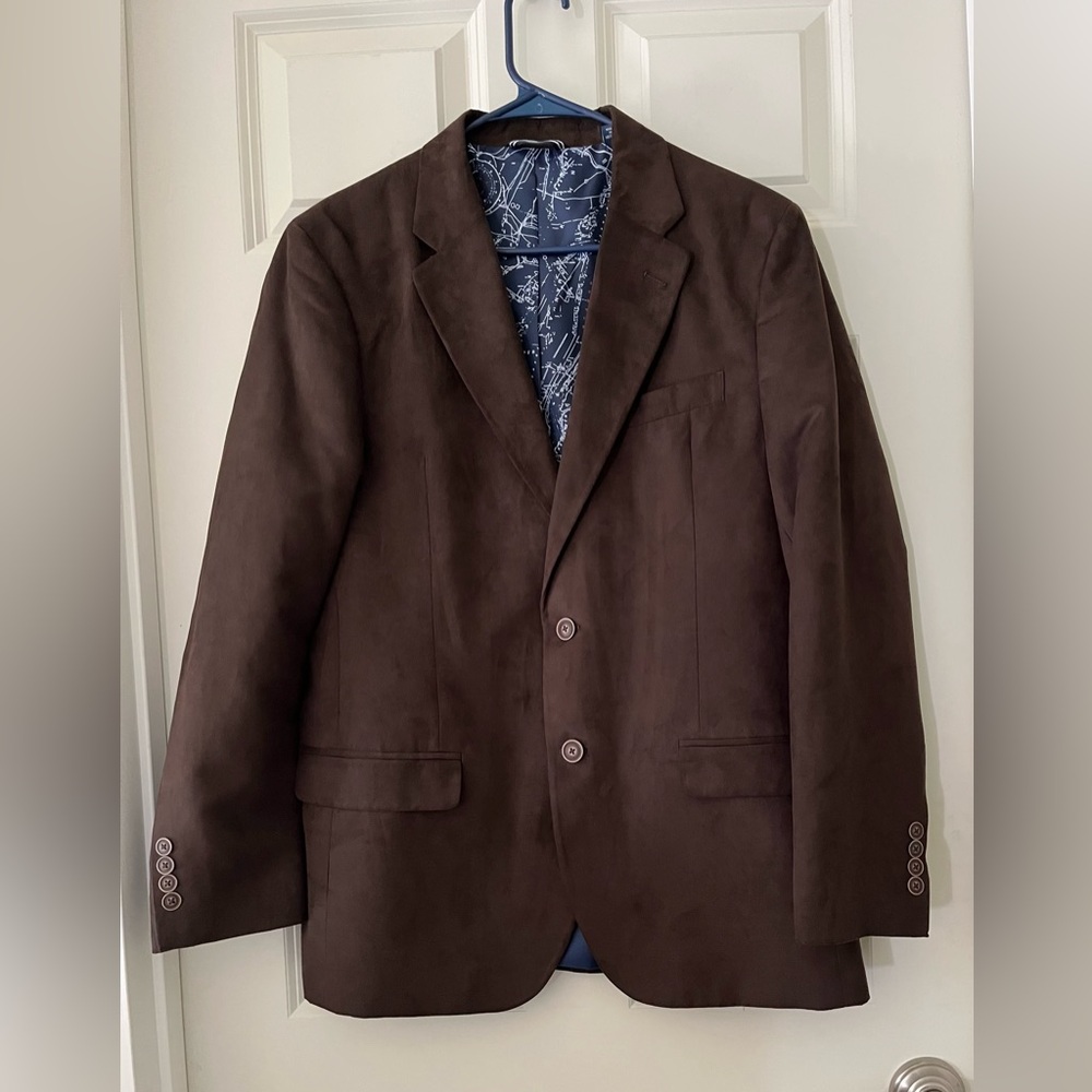 Men’s Nautica Modern Fit Microsuede Sport Coat Blazer 2-Button Side vented